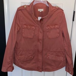 NWT LOFT Pink Utility Jacket, Size L